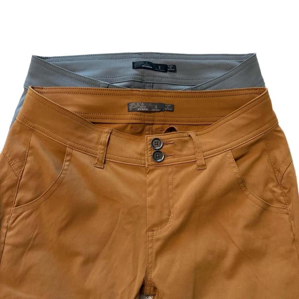 prAna Halle Pant Women's Size 2 Short Inseam Brown and Gray Bundle
